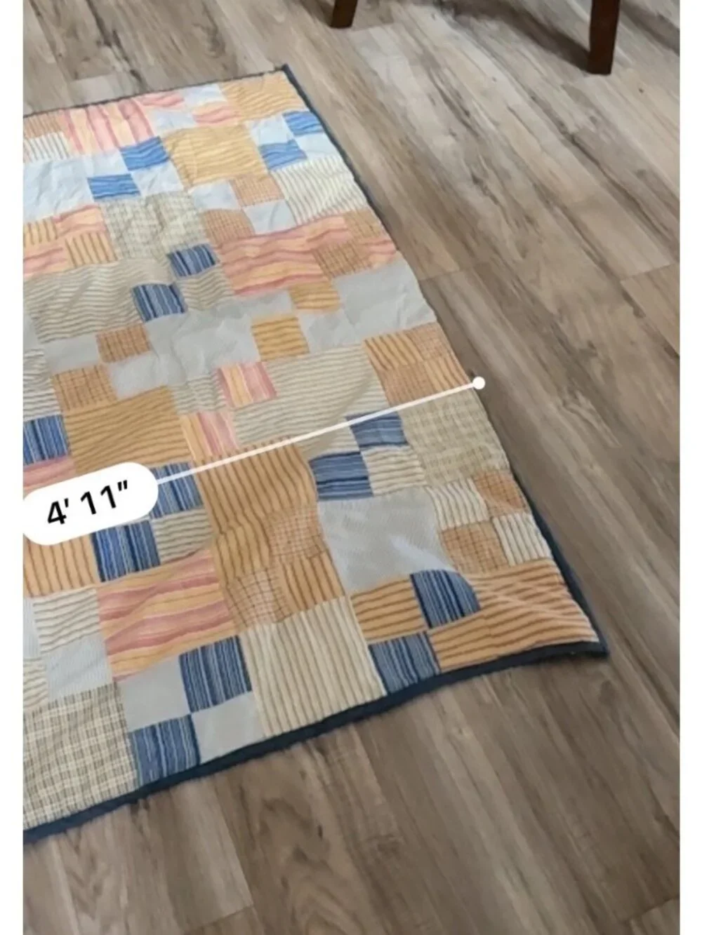 Vintage Striped Patchwork Cotton Quilt Throw Blanket Wheelchair Rustic Farmhouse